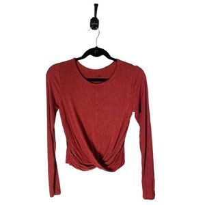 Alo Yoga Twist Front Top Women's Size Large Burgundy Excellent Used Condition